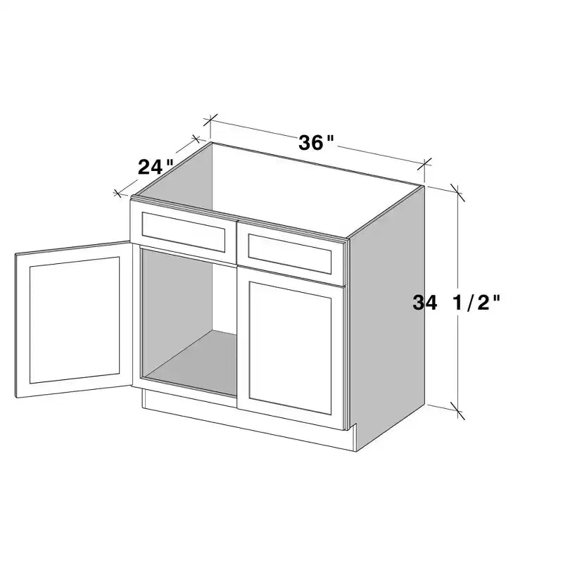 CASAINC W33x D24x H34.5 Kitchen Base Cabinet
