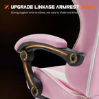 MAYEERTY Gaming Chair Video Game Desk Chair Ergonomic Computer with Footrest Comfy Lumbar Support PU Leather Recliner with Headrest Fixed Up Armrest