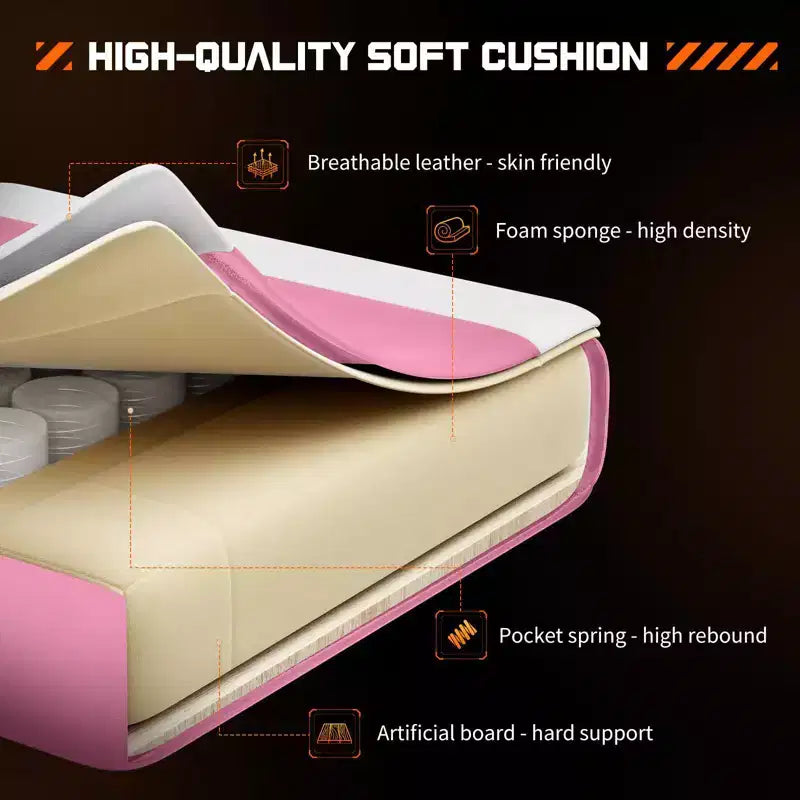 MAYEERTY Gaming Chair Video Game Desk Chair Ergonomic Computer with Footrest Comfy Lumbar Support PU Leather Recliner with Headrest Fixed Up Armrest