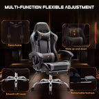 MAYEERTY Gaming Chair Video Game Desk Chair Ergonomic Computer with Footrest Comfy Lumbar Support PU Leather Recliner with Headrest Fixed Up Armrest