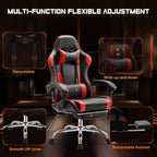 MAYEERTY Gaming Chair Video Game Desk Chair Ergonomic Computer with Footrest Comfy Lumbar Support PU Leather Recliner with Headrest Fixed Up Armrest