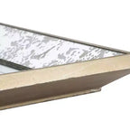 MAYEERTY Miroir rectangulaire antique 20 x 12 avec accents floraux, miroir mural à suspendre pour salon, argent