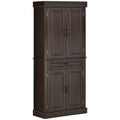 71 Freestanding Kitchen Pantry with 4 Doors and 2 Large Cabinets, Tall Storage Cabinet with Drawer