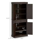 71 Freestanding Kitchen Pantry with 4 Doors and 2 Large Cabinets, Tall Storage Cabinet with Drawer