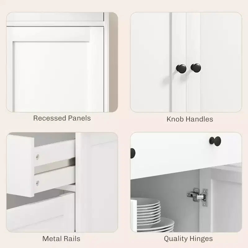 Bahut moderne, Meuble de rangement avec tiroirs, Étagères réglables pour salon, salle à manger, entrée