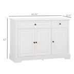 Meuble buffet/bahut, Buffet d'appoint moderne avec 2 tiroirs et étagères réglables, Meuble d'entrée