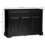 Meuble buffet/bahut, Buffet d'appoint moderne avec 2 tiroirs et étagères réglables, Meuble d'entrée