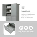 Armoire de rangement haute et large avec portes pour salle de bain/bureau, trois tiroirs, blanche
