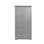 Armoire de rangement haute et large avec portes pour salle de bain/bureau, trois tiroirs, blanche