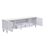 Meuble TV Bestier 70,9 pouces pour téléviseurs jusqu'à 80 pouces avec compartiment ouvert, meuble de rangement TV avec 2 tiroirs, 5 pieds solides pour salon