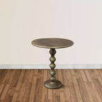 Table d'appoint ronde Royal Hampton de 22 po – Aluminium moulé laiton antique à texture martelée pour petits espaces