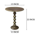 Table d'appoint ronde Royal Hampton de 22 po – Aluminium moulé laiton antique à texture martelée pour petits espaces