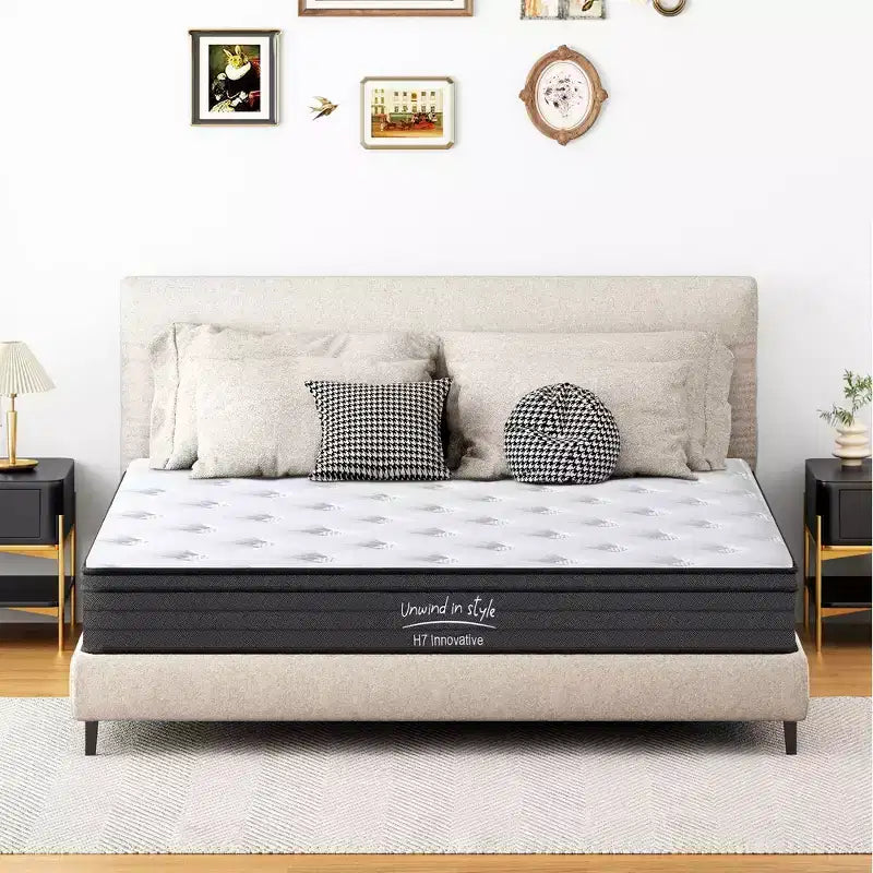 Okak Mattress with Individually Pocketed Innerspring, Medium Firm Hybrid Mattress, Memory Foam Mattress for Home, Hotel