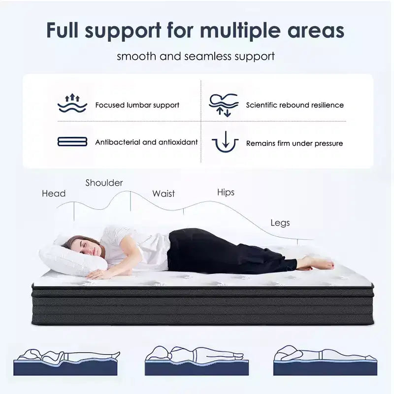Okak Mattress with Individually Pocketed Innerspring, Medium Firm Hybrid Mattress, Memory Foam Mattress for Home, Hotel
