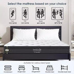 Okak Mattress with Individually Pocketed Innerspring, Medium Firm Hybrid Mattress, Memory Foam Mattress for Home, Hotel