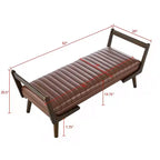 Banc rembourré en bois d'hévéa GDFStudio Indra mi-siècle moderne 52