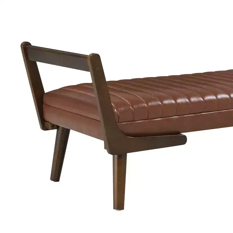 Banc rembourré en bois d'hévéa GDFStudio Indra mi-siècle moderne 52
