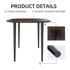 PexFix Table à manger ovale en bois 67" pour 4-6 personnes, plateau épaissi avec pieds en métal noir, table de cuisine moderne pour salle à manger/salon, couleur noyer