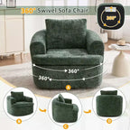 Fauteuil pivotant Merax 360° avec dossier capitonné et double coussin moelleux