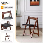 VINGLI Ensemble table et 4 chaises de salle à manger pliantes, table en bois massif à rallonges avec 4 chaises, tiroirs et roulettes