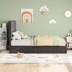 Adjustable Headboard Bed Frame with Storage Drawers  Velvet Upholstered Tufted Platform Bed with Wooden Slats, No Box Spring Needed