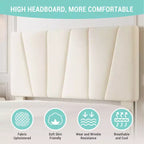 Adjustable Headboard Bed Frame with Storage Drawers  Velvet Upholstered Tufted Platform Bed with Wooden Slats, No Box Spring Needed