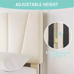 Adjustable Headboard Bed Frame with Storage Drawers  Velvet Upholstered Tufted Platform Bed with Wooden Slats, No Box Spring Needed
