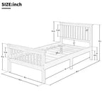 Cadre de lit plateforme double en bois avec tête et pied de lit pour enfants garçons filles adolescents adultes