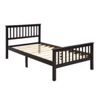 Cadre de lit plateforme double en bois avec tête et pied de lit pour enfants garçons filles adolescents adultes