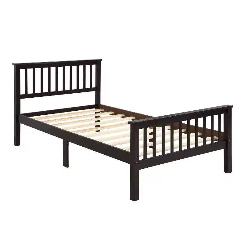 Cadre de lit plateforme double en bois avec tête et pied de lit pour enfants garçons filles adolescents adultes