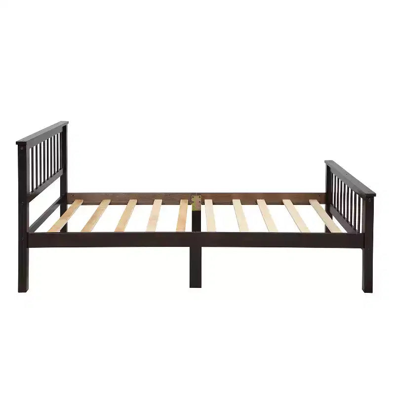 Cadre de lit plateforme double en bois avec tête et pied de lit pour enfants garçons filles adolescents adultes