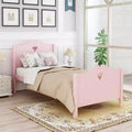 Twin Bed Frame for Girls Princess Bed, Wood Twin Size Platform Bed with Headboard and Footboard
