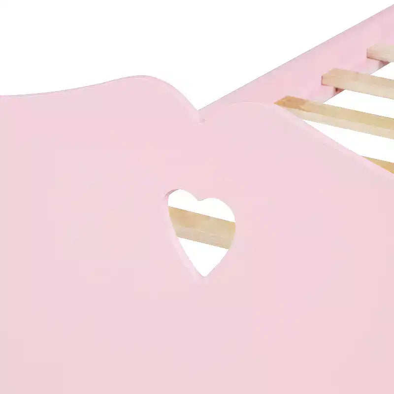 Twin Bed Frame for Girls Princess Bed, Wood Twin Size Platform Bed with Headboard and Footboard