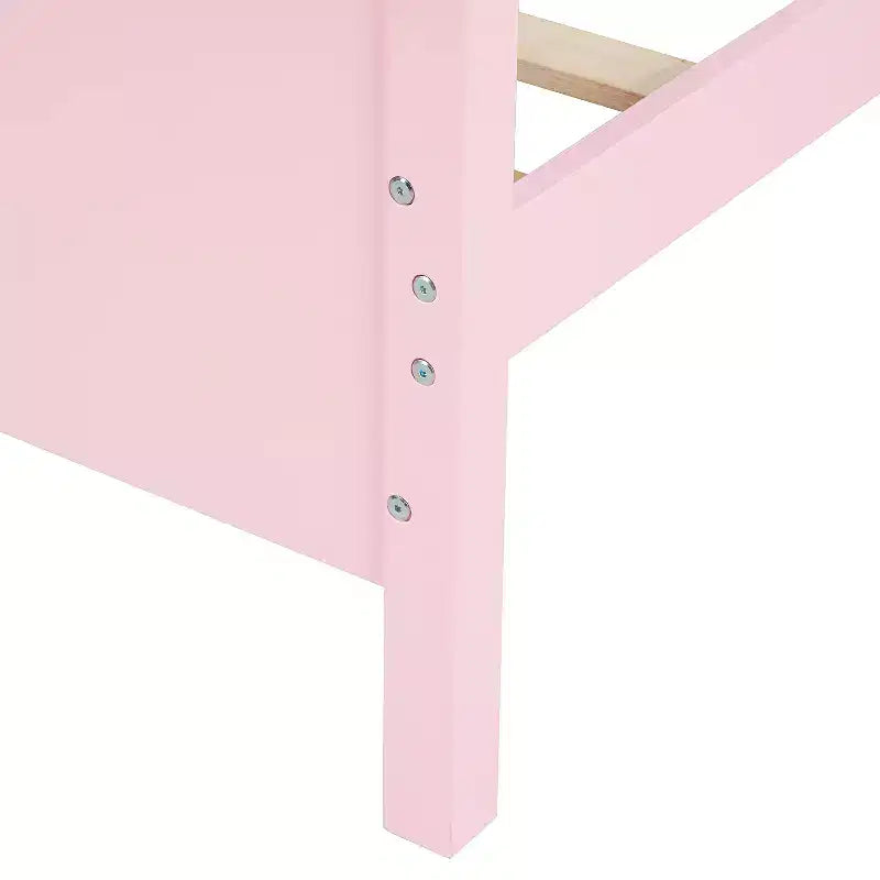 Twin Bed Frame for Girls Princess Bed, Wood Twin Size Platform Bed with Headboard and Footboard