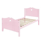 Twin Bed Frame for Girls Princess Bed, Wood Twin Size Platform Bed with Headboard and Footboard