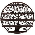 Présentoir mural 5 niveaux Sorbus pour vernis à ongles - Silhouette d'arbre ronde en métal pour salon