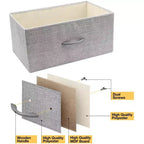 Commode large Sorbus à 8 tiroirs - Unité de rangement avec cadre en acier, plateau et poignée en bois, bacs en tissu - Idéale pour désencombrer la maison