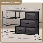 Commode large Sorbus à 8 tiroirs - Unité de rangement avec cadre en acier, plateau et poignée en bois, bacs en tissu - Idéale pour désencombrer la maison