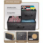 Commode large Sorbus à 8 tiroirs - Unité de rangement avec cadre en acier, plateau et poignée en bois, bacs en tissu - Idéale pour désencombrer la maison