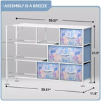 Commode large Sorbus à 8 tiroirs - Unité de rangement avec cadre en acier, plateau et poignée en bois, bacs en tissu - Idéale pour désencombrer la maison