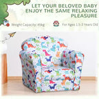 Canapé pour enfants et tout-petits Whisen, canapé pour enfants, fauteuil pour tout-petits recouvert de flanelle avec motif dinosaure - Multicolore