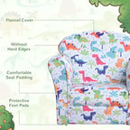 Canapé pour enfants et tout-petits Whisen, canapé pour enfants, fauteuil pour tout-petits recouvert de flanelle avec motif dinosaure - Multicolore