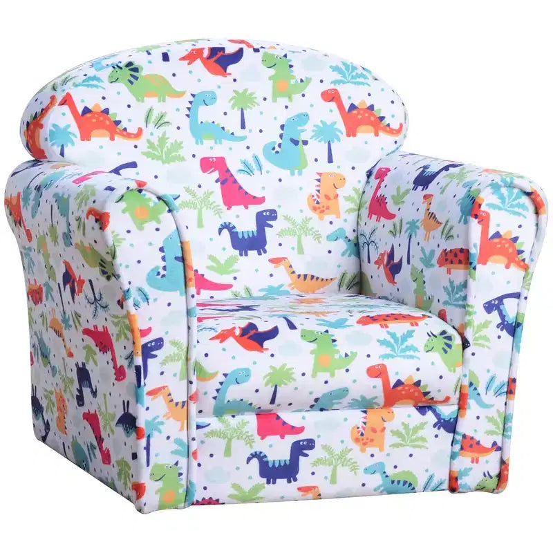 Canapé pour enfants et tout-petits Whisen, canapé pour enfants, fauteuil pour tout-petits recouvert de flanelle avec motif dinosaure - Multicolore