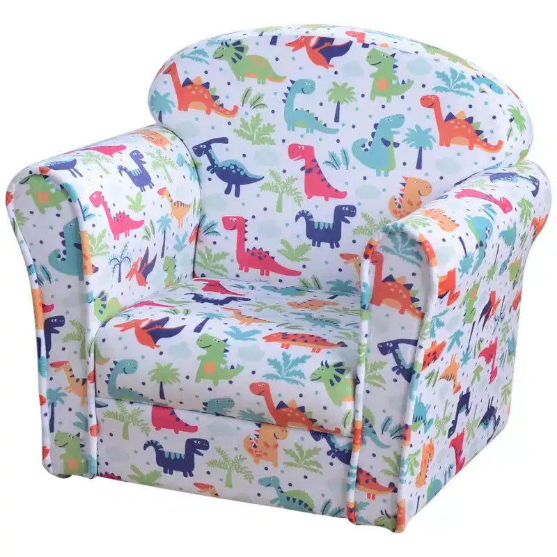 Canapé pour enfants et tout-petits Whisen, canapé pour enfants, fauteuil pour tout-petits recouvert de flanelle avec motif dinosaure - Multicolore