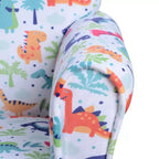 Canapé pour enfants et tout-petits Whisen, canapé pour enfants, fauteuil pour tout-petits recouvert de flanelle avec motif dinosaure - Multicolore