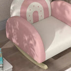 Fauteuil à bascule Whisen Velvet pour enfants, fauteuil à bascule pour enfants avec décoration couronne, siège à bascule doux pour tout-petits - Rose