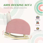Fauteuil à bascule Whisen Velvet pour enfants, fauteuil à bascule pour enfants avec décoration couronne, siège à bascule doux pour tout-petits - Rose