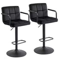 Furniliving Adjustable Barstools with Back, Set of 2, Velvet 360Swivel Bar Stools, Double Stitching Counter Stools for Kitchen/Bar