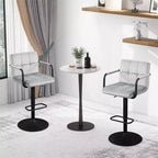 Tabourets de bar réglables Furniliving avec dossier, lot de 2, tabourets de bar pivotants en velours à 360°, tabourets de comptoir à double couture pour cuisine/bar