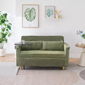 MAYEERTY The Pull Out Corduroy Sofa with Dual Functions Movable Tabletop for Living Room Bedroom Green